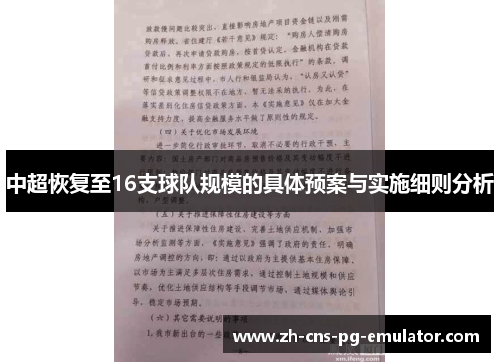 中超恢复至16支球队规模的具体预案与实施细则分析 中超恢复至16支球队规模的具体预案与实施细则分析