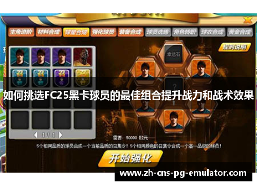 如何挑选FC25黑卡球员的最佳组合提升战力和战术效果 如何挑选FC25黑卡球员的最佳组合提升战力和战术效果