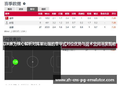 以B席为核心解析对阵莱比锡的意甲式对位优势与战术空间深度前瞻